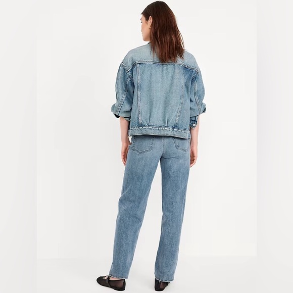 Old Navy High Rise OG Loose Straight Jeans Light Wash Size 4 GUC - Picture 5 of 12